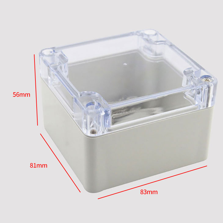 Caja impermeable de plástico duro con puerta con bisagras